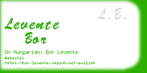 levente bor business card